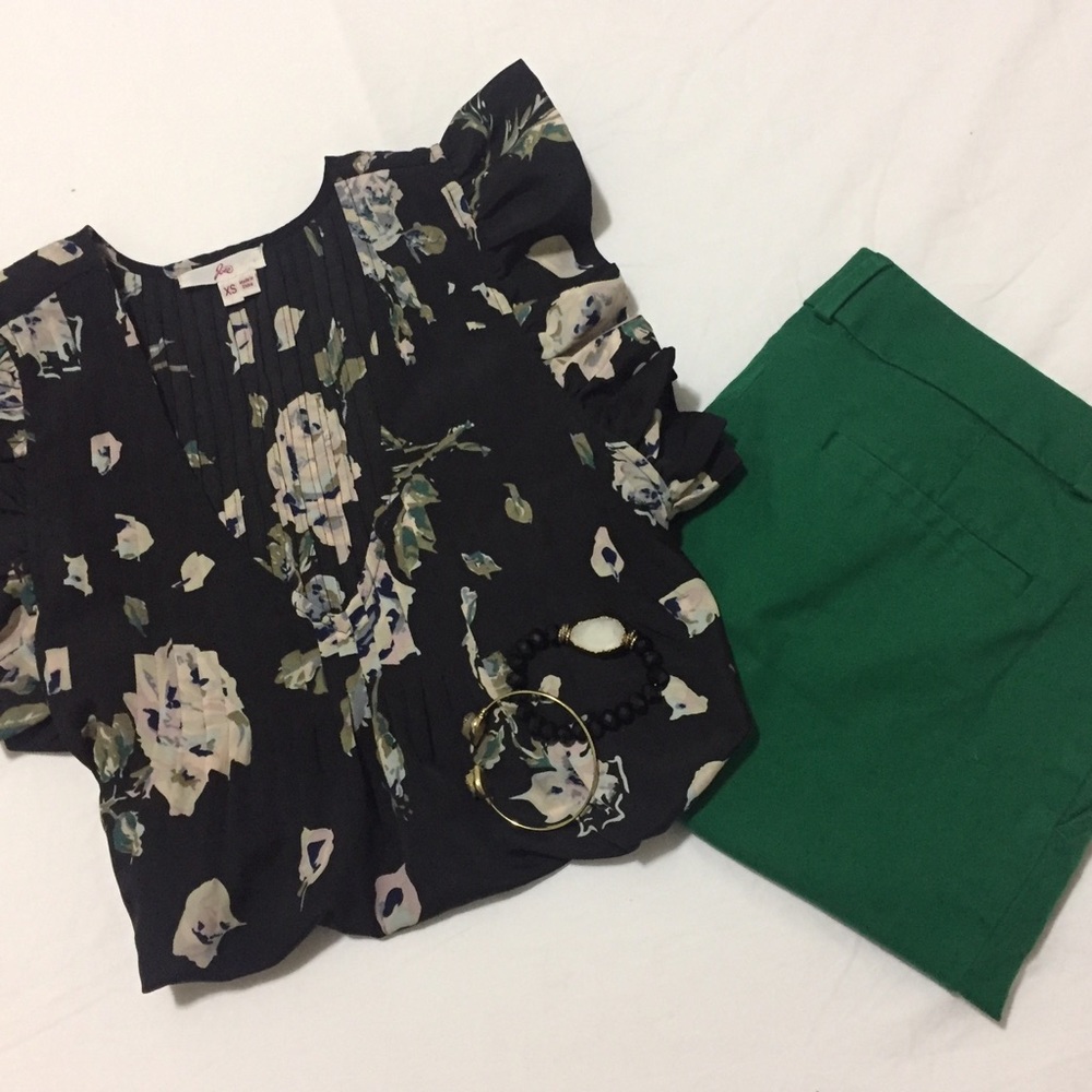 Joie | Black Odette Floral Top | Size: XS